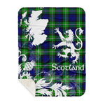 Sherpa Blanket - Tartan Blanket Thistle and Lion Scottish Clan Bannerman Plaid Blanket, plaid sherpa blanket queen,purple sherpa blanket,queen sherpa blanket,queen size sherpa blanket,red sherpa blanket,scottish tartan blankets,sherpa blanket,sherpa christmas blanket
