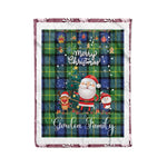 Personalized Gift Tartan Plaid Blanket Clan Gordon Old Ancient With Funny Santa Snowman Reindeer Merry Christmas Fleece Blanket, Christmas Blanket, Plaid Blanket, Tartan Blanket,Scottish Blanket