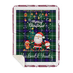 Personalized Gift Tartan Plaid Blanket Clan MacDonald Of The Isles Hunting Modern With Funny Santa Snowman Reindeer Merry Christmas Gift Sherpa Blanket, blue plaid sherpa blanket,blue tartan sherpa blanket,Buchan,buffalo plaid sherpa blanket,christmas sherpa blanket,Christmas Throw Blanket-Recovered