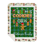 Personalized Gift Tartan Plaid Blanket Clan Henderson Ancient With Christmas Cookie Baking Crew Christmas Gift Sherpa Blanket, tartan sherpa blanket,buffalo plaid sherpa blanket,christmas sherpa blanket,Christmas Throw Blanket,green plaid sherpa blanket,green sherpa blanket