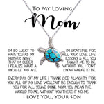 Opal Turtle Necklace - To My Loving Mom Gift for Mother Necklace Sentimental Mothers Day Thoughtful Present From Son