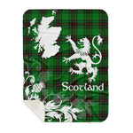 Sherpa Blanket - Tartan Blanket Thistle and Lion Scottish Clan Kinnear Plaid Blanket, plaid sherpa blanket queen,purple sherpa blanket,queen sherpa blanket,queen size sherpa blanket,red sherpa blanket,scottish tartan blankets,sherpa blanket,sherpa christmas blanket