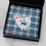Sea Turtle Necklace Gift for My Beautiful Girlfriend Valentines Necklace Clan Muirhead Blue Tartan Blue Turtle Necklace