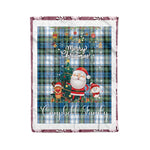 Personalized Gift Tartan Plaid Blanket Clan Campbell Dress Ancient With Funny Santa Snowman Reindeer Merry Christmas Fleece Blanket, Home Living Room, Plaid Blanket, Tartan Blanket, Scottish Blanket, Buffalo fleece blanket, Christmas Blanket