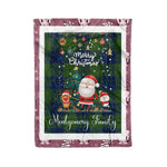 Personalized Gift Tartan Plaid Blanket Clan Montgomery Modern With Funny Santa Snowman Reindeer Merry Christmas Fleece Blanket, Home Living Room, Plaid Blanket, Tartan Blanket, Scottish Blanket, Buffalo fleece blanket, Christmas Blanket