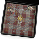 To My Beautiful Soulmate Sunflower Necklace In Your Eyes I Have Found My Home Clan Cunningham Burgundy Tartan Jewelry For Girlfriend, Tartan Sunflower Pendant Necklace, Scottish Tartan Jewelry, valentine necklace, necklace girlfriend, necklace for wife, cute necklaces for girlfriend, jewelry for girlfriend, to my soulmate necklace, to my future wife necklace