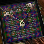 To My Beautiful Soulmate Necklace In Your Eyes I Have Found My Home Clan Cameron Of Erracht Modern Tartan Wishbone Dancing Necklace