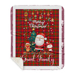 Personalized Gift Tartan Plaid Blanket Clan Grant of Rothiemurchus With Funny Santa Snowman Reindeer Merry Christmas Gift Sherpa Blanket, blue plaid sherpa blanket,blue tartan sherpa blanket,Buchan,buffalo plaid sherpa blanket,christmas sherpa blanket,Christmas Throw Blanket