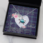 Sea Turtle Necklace Gift for My Beautiful Girlfriend Valentines Necklace Clan MacCormick Tartan Blue Turtle Necklace