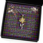 To My Beautiful Soulmate Sunflower Necklace In Your Eyes I Have Found My Home Clan Hewitt Tartan Jewelry For Girlfriend, Tartan Sunflower Pendant Necklace, Scottish Tartan Jewelry, valentine necklace, necklace girlfriend, necklace for wife, cute necklaces for girlfriend, jewelry for girlfriend, to my soulmate necklace, to my future wife necklace