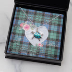 Sea Turtle Necklace Gift for My Beautiful Girlfriend Valentines Necklace Clan Mitchell Ancient Tartan Blue Turtle Necklace