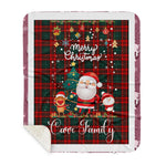 Personalized Gift Tartan Plaid Blanket Clan Carr With Funny Santa Snowman Reindeer Merry Christmas Gift Sherpa Blanket, blue plaid sherpa blanket,blue tartan sherpa blanket,Buchan,buffalo plaid sherpa blanket,christmas sherpa blanket,Christmas Throw Blanket