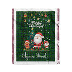 Personalized Gift Tartan Plaid Blanket Clan Agnew Hunting With Funny Santa Snowman Reindeer Merry Christmas Fleece Blanket, Home Living Room, Plaid Blanket, Tartan Blanket, Scottish Blanket, Buffalo fleece blanket, Christmas Blanket