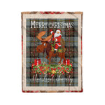 Personalized Gift Plaid Tartan Blanket Clan MacLeod Of Harris Weathered With Moose Lover Xmas Gift Santa Riding Christmas Fleece Blanket
