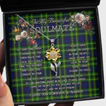 To My Beautiful Soulmate Sunflower Necklace In Your Eyes I Have Found My Home Clan Campbell Of Breadalbane Modern Tartan Jewelry For Girlfriend
