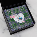 Sea Turtle Necklace Gift for My Beautiful Girlfriend Valentines Necklace Clan Wishart Hunting Tartan Blue Turtle Necklace