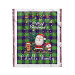 Personalized Gift Tartan Plaid Blanket Clan Colville With Funny Santa Snowman Reindeer Merry Christmas Fleece Blanket, Home Living Room, Plaid Blanket, Tartan Blanket, Scottish Blanket, Buffalo fleece blanket, Christmas Blanket