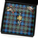 To My Beautiful Soulmate Sunflower Necklace In Your Eyes I Have Found My Home Clan Guthrie Ancient Tartan Jewelry For Girlfriend, Tartan Sunflower Pendant Necklace, Scottish Tartan Jewelry, valentine necklace, necklace girlfriend, necklace for wife, cute necklaces for girlfriend, jewelry for girlfriend, to my soulmate necklace, to my future wife necklace