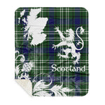Sherpa Blanket - Tartan Blanket Thistle and Lion Scottish Clan Blyth Tweeside District Plaid Blanket, plaid sherpa blanket queen,purple sherpa blanket,queen sherpa blanket,queen size sherpa blanket,red sherpa blanket,scottish tartan blankets,sherpa blanket,sherpa christmas blanket