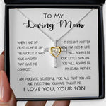 Cross Dancing Necklace - To My Loving Mom - Your Warmth Gve Me Comfort Mother's Day Gift Necklace Form Son