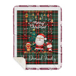 Personalized Gift Tartan Plaid Blanket Clan MacDiarmid With Funny Santa Snowman Reindeer Merry Christmas Gift Sherpa Blanket, blue plaid sherpa blanket,blue tartan sherpa blanket,Buchan,buffalo plaid sherpa blanket,christmas sherpa blanket,Christmas Throw Blanket-Recovered
