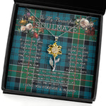 To My Beautiful Soulmate Sunflower Necklace In Your Eyes I Have Found My Home Clan Kirkpatrick Tartan Jewelry For Girlfriend, Tartan Sunflower Pendant Necklace, Scottish Tartan Jewelry, valentine necklace, necklace girlfriend, necklace for wife, cute necklaces for girlfriend, jewelry for girlfriend, to my soulmate necklace, to my future wife necklace