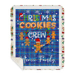 Personalized Gift Tartan Plaid Blanket Clan Mercer With Christmas Cookie Baking Crew Christmas Gift Sherpa Blanket, tartan sherpa blanket,buffalo plaid sherpa blanket,christmas sherpa blanket,Christmas Throw Blanket,green plaid sherpa blanket,green sherpa blanket