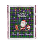 Personalized Gift Tartan Plaid Blanket Clan MacBrayne With Funny Santa Snowman Reindeer Merry Christmas Fleece Blanket, Home Living Room, Plaid Blanket, Tartan Blanket, Scottish Blanket, Buffalo fleece blanket, Christmas Blanket