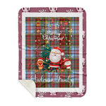 Personalized Gift Tartan Plaid Blanket Clan Anderson Ancient With Funny Santa Snowman Reindeer Merry Christmas Gift Sherpa Blanket, blue plaid sherpa blanket,blue tartan sherpa blanket,Buchan,buffalo plaid sherpa blanket,christmas sherpa blanket,Christmas Throw Blanket