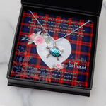 Sea Turtle Necklace Gift for My Beautiful Girlfriend Valentines Necklace Clan MacLachlan Tartan Blue Turtle Necklace