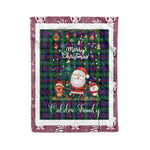 Personalized Gift Tartan Plaid Blanket Clan Calder With Funny Santa Snowman Reindeer Merry Christmas Fleece Blanket, Home Living Room, Plaid Blanket, Tartan Blanket, Scottish Blanket, Buffalo fleece blanket, Christmas Blanket