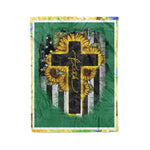 Scotstee Shop - Fleece Blanket - Jesus Love Faith Christian Sunflower USA Flag Gifts Fleece Blanket