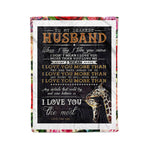 Scotstee Shop - Personalized Gift Love Quote For My Husband Gift Letter For Him Funny Couple Giraffe Gift Fleece Blanket