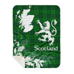 Sherpa Blanket - Tartan Blanket Thistle and Lion Scottish Clan Erskine Hunting Plaid Blanket, plaid sherpa blanket queen,purple sherpa blanket,queen sherpa blanket,queen size sherpa blanket,red sherpa blanket,scottish tartan blankets,sherpa blanket,sherpa christmas blanket