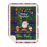 Personalized Gift Tartan Plaid Blanket Clan Adam Hunting With Funny Santa Snowman Reindeer Merry Christmas Gift Sherpa Blanket, blue plaid sherpa blanket,blue tartan sherpa blanket,Buchan,buffalo plaid sherpa blanket,christmas sherpa blanket,Christmas Throw Blanket