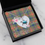 Sea Turtle Necklace Gift for My Beautiful Girlfriend Valentines Necklace Clan Wilson Tartan Blue Turtle Necklace