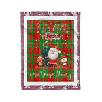 Personalized Gift Tartan Plaid Blanket Clan MacGregor Modern With Funny Santa Snowman Reindeer Merry Christmas Fleece Blanket, Home Living Room, Plaid Blanket, Tartan Blanket, Scottish Blanket, Buffalo fleece blanket, Christmas Blanket