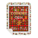 Personalized Gift Tartan Plaid Blanket Clan Hepburn With Christmas Cookie Baking Crew Christmas Gift Sherpa Blanket, tartan sherpa blanket,buffalo plaid sherpa blanket,christmas sherpa blanket,Christmas Throw Blanket,green plaid sherpa blanket,green sherpa blanket
