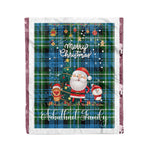 Personalized Gift Tartan Plaid Blanket Clan Arbuthnott Hunting With Funny Santa Snowman Reindeer Merry Christmas Fleece Blanket, Home Living Room, Plaid Blanket, Tartan Blanket, Scottish Blanket, Buffalo fleece blanket, Christmas Blanket