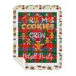 Personalized Gift Tartan Plaid Blanket Clan Dalzell With Christmas Cookie Baking Crew Christmas Gift Sherpa Blanket, tartan sherpa blanket,buffalo plaid sherpa blanket,christmas sherpa blanket,Christmas Throw Blanket,green plaid sherpa blanket,green sherpa blanket
