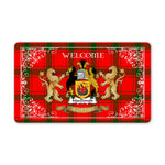 Welcome Mat Scottish MacDonald of Sleat Tartan Door Mat, Plaid Doormat