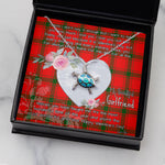 Sea Turtle Necklace Gift for My Beautiful Girlfriend Valentines Necklace Clan MacDonald of Sleat Tartan Blue Turtle Necklace
