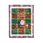 Personalized Gift Tartan Plaid Blanket Clan Buchanan Old Sett With Funny Santa Snowman Reindeer Merry Christmas Fleece Blanket, Home Living Room, Plaid Blanket, Tartan Blanket, Scottish Blanket, Buffalo fleece blanket, Christmas Blanket