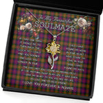 To My Beautiful Soulmate Sunflower Necklace In Your Eyes I Have Found My Home Clan Carnegie Modern Tartan Jewelry For Girlfriend, Tartan Sunflower Pendant Necklace, Scottish Tartan Jewelry, valentine necklace, necklace girlfriend, necklace for wife, cute necklaces for girlfriend, jewelry for girlfriend, to my soulmate necklace, to my future wife necklace
