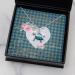 Sea Turtle Necklace Gift for My Beautiful Girlfriend Valentines Necklace Clan Laing Hunting Tartan Blue Turtle Necklace
