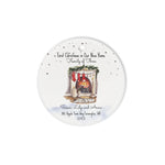Scotstee Shop - Circle Ceramic Ornament (2 sided) - Personalize Name Family Family of Three First Christmas Ornament