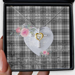 Gift For My Beautiful Girlfriend Necklace Valentine Necklace Clan Sandilands Grey Tartan Cross Dancing Necklace Scottish Tartan Jewelry