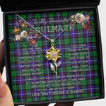 To My Beautiful Soulmate Sunflower Necklace In Your Eyes I Have Found My Home Clan Mitchell Tartan Jewelry For Girlfriend