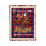 Personalized Gift Plaid Tartan Blanket Clan Graham Of Menteith Red With Moose Lover Xmas Gift Santa Riding Christmas Fleece Blanket