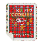 Personalized Gift Tartan Plaid Blanket Clan Binning With Christmas Cookie Baking Crew Christmas Gift Sherpa Blanket, tartan sherpa blanket,buffalo plaid sherpa blanket,christmas sherpa blanket,Christmas Throw Blanket,green plaid sherpa blanket,green sherpa blanket